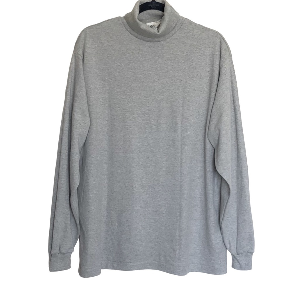 Vintage REI Gray Cotton Men’s Turtleneck Pullover Shirt Sz XL